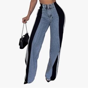 Trendy Two-Tone Flare Jeans for Women